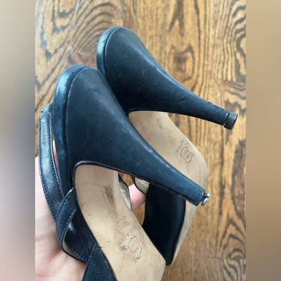 Manolo Blahnik Black Leather Pointed Toe Slingback Heels Women’s Sz. 35.5 - Picture 4 of 6